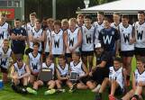 The WFNL's under-14 junior representative team celebrates its South West District carnival win. Picture supplied