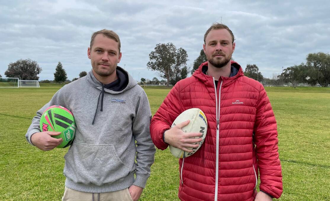 READY: Lachlan Eckert and Taylor Langwell are exctied for the Stawell Mountineers to provide an option for rugby league players in Stawell. Picture: CASSANDRA LANGLEY