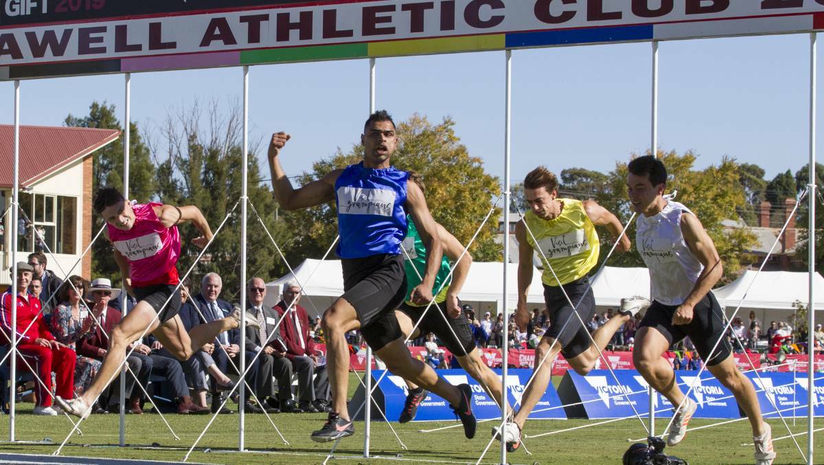 DEFENDING CHAMPION: 2019 Stawell Gift winner Dhruv Rodgrigues Chico will return in 2022. Picture: PETER PICKERING