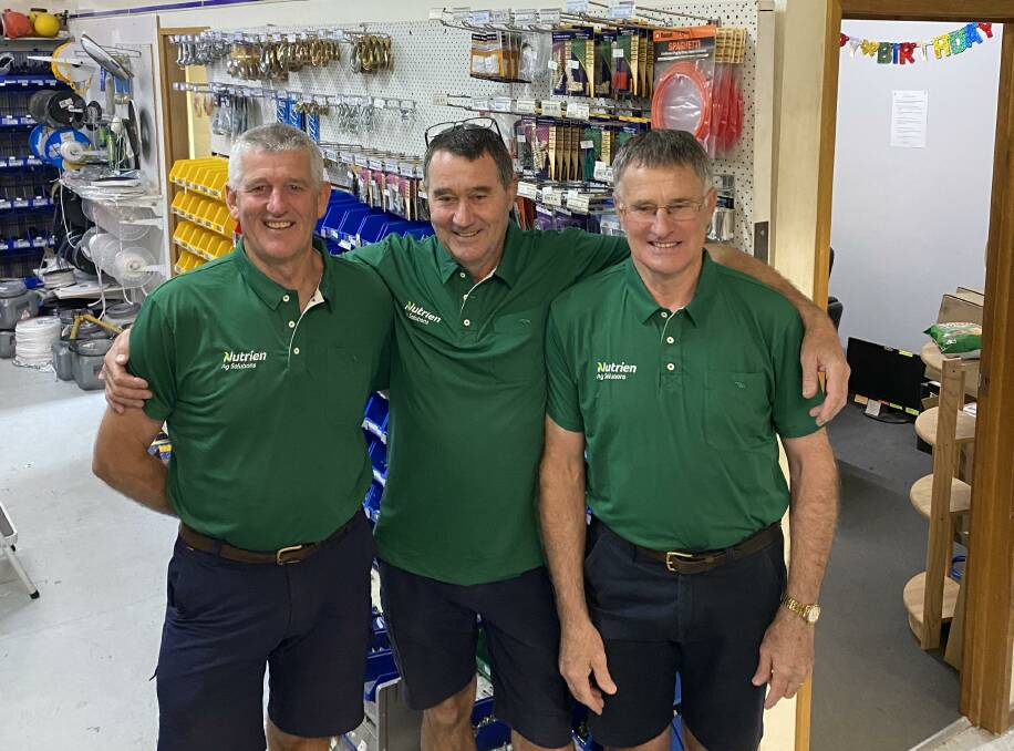 NEW BEGININGS: Kelvin, Terry and Adrian Tyler will continue to lead former Tylers Rural as it changes hands to Nutrien Ag Solution. Picture: CONTRIBUTED