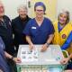Stawell Theatre nurses Michelle Dunn, Sally Hamilton and Taylor Forster with Stawell Lions Club members Peter Martin, Dorothy Williams and Margaret and David Jones. Picture supplied