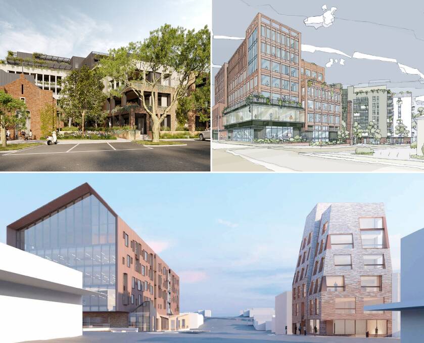 Artists impressions of Lyons Street North (top left), 102 Humffray Street South (top right) and 222 Mair Street. Pictures supplied.