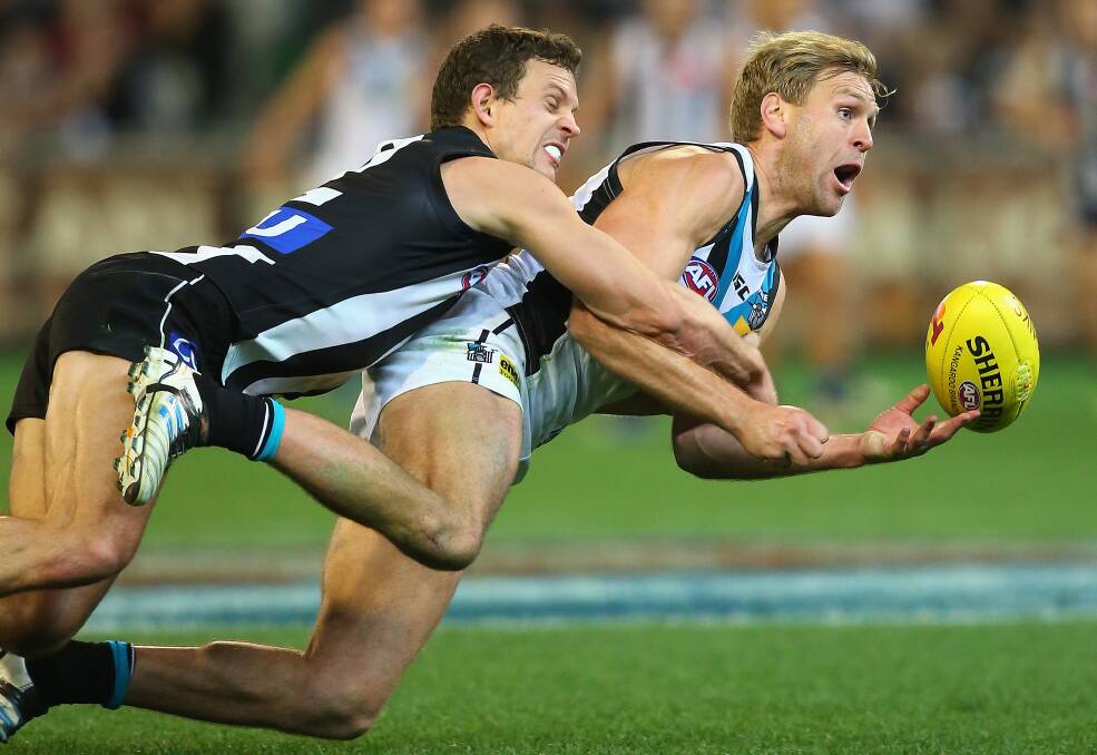 Kane Cornes during his AFL playing days with Port Adelaide. Picture by Getty Images