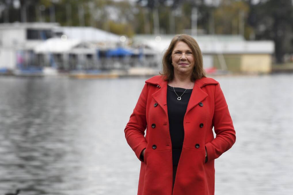 Ballarat MP Catherine King at Lake Wendouree. Ms King says the 2023 federal budget will ease cost of living presumes for many constituents. Picture by Lachlan Bence. 