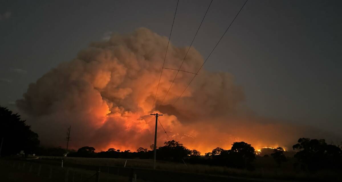 Fire burns in Victoria's west near Ballarat. Picture supplied