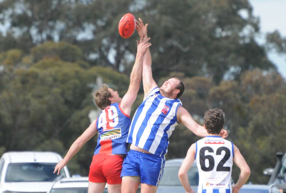 The Harrow-Balmoral Southern Roos playing in the 2022 HDFNL seniors grand final against Kalkee. File picture.