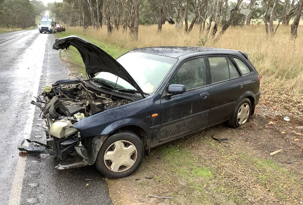 Both vehicles were extensively damaged in the collision near Dunkeld on Saturday.