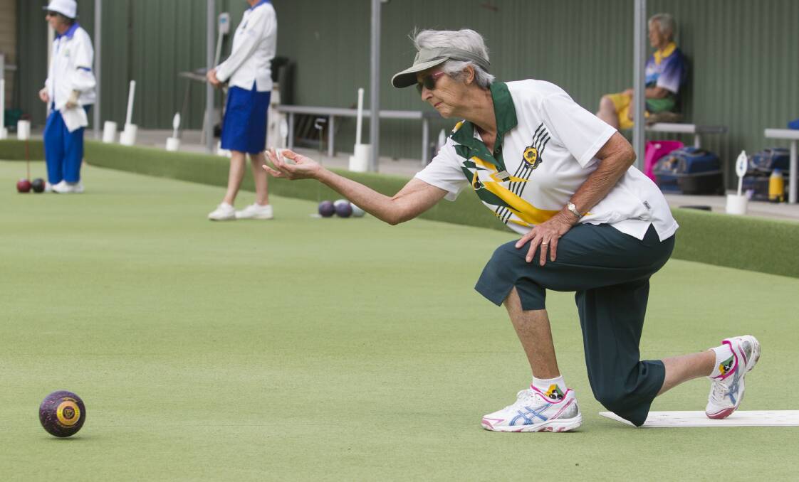 FINESSE: Ararat's Val Tonkin in action during round 11 of the Grampians Bowls Division midweek competition. Picture: Peter Pickering